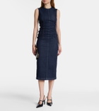 Sportmax Voto ruched denim midi dress