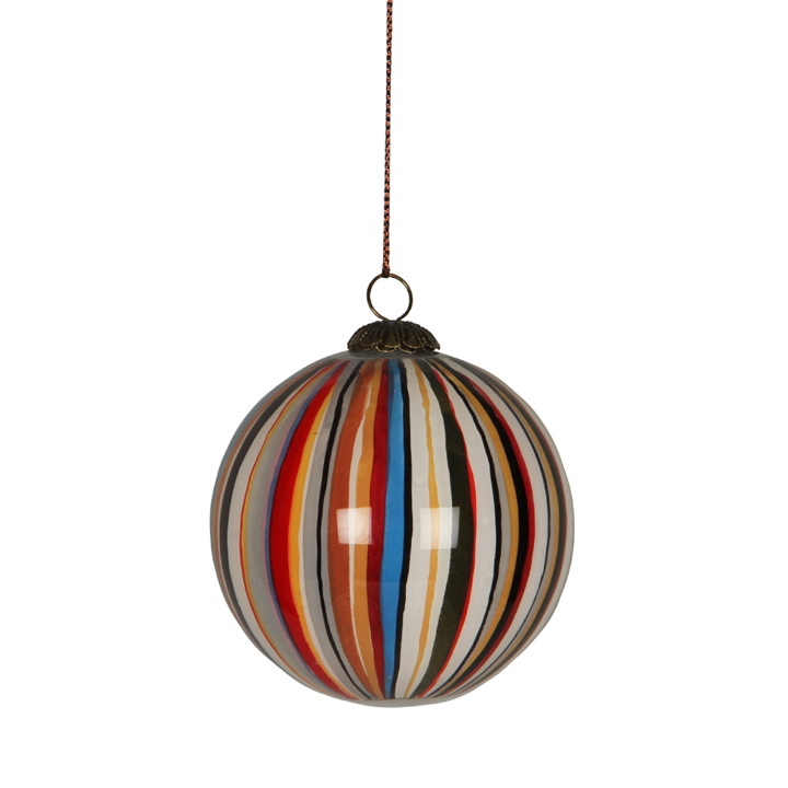 Photo: Handpainted Bauble - Multistripe