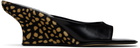 BY FAR Black Caroo Cheetah Pony Hair Heeled Sandals