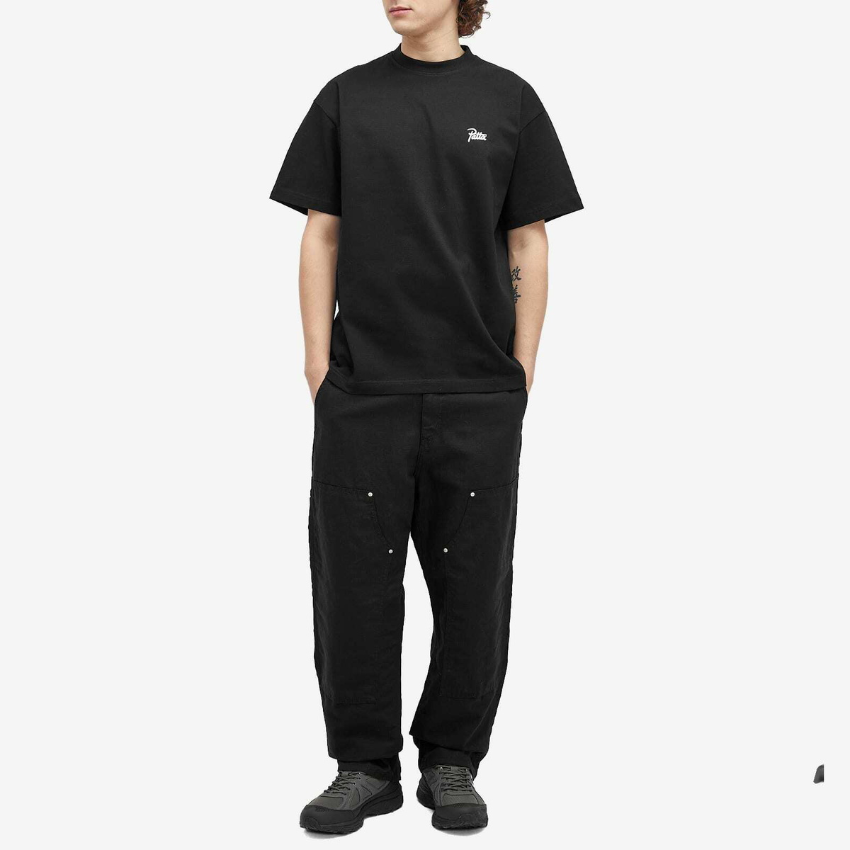 Patta Men's Basic Script Logo T-Shirt in Black Patta