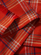BODE - Gable Checked Fringed Wool Scarf