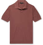 Ermenegildo Zegna - Textured-Cotton Polo Shirt - Red