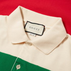 Gucci Long Sleeve Striped Logo Rugby Top