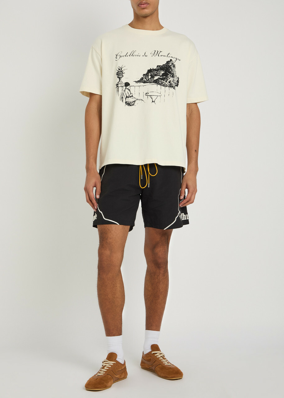 Rhude Montenegro Monda Printed Cotton T-shirt White