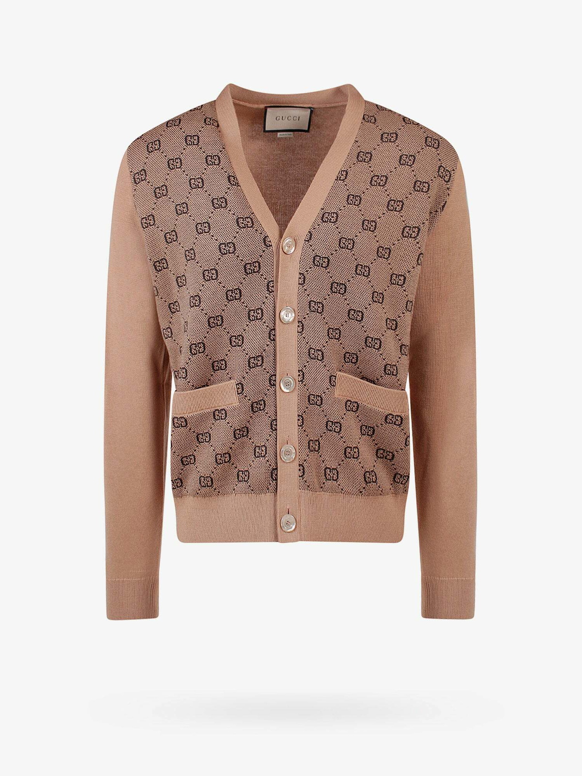 VIP【関税送料無料】希少 Gucci Wool Cardigan Gucci Wool Cardigan With Web 'Beige' 706735-XKCJ4-9146