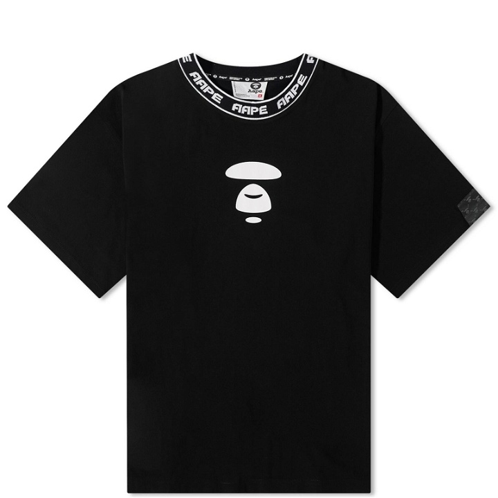 Photo: Men's AAPE Reversible Dope Moon Face T-Shirt in Black