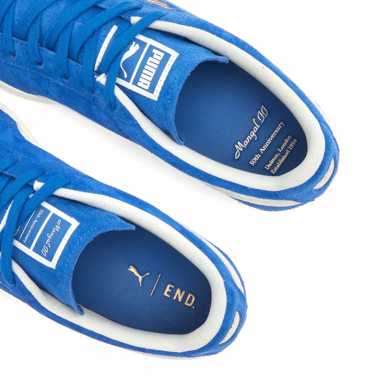 END. x Puma x Mangal II Suede Sneaker in Clyde Royal/Warm White Puma