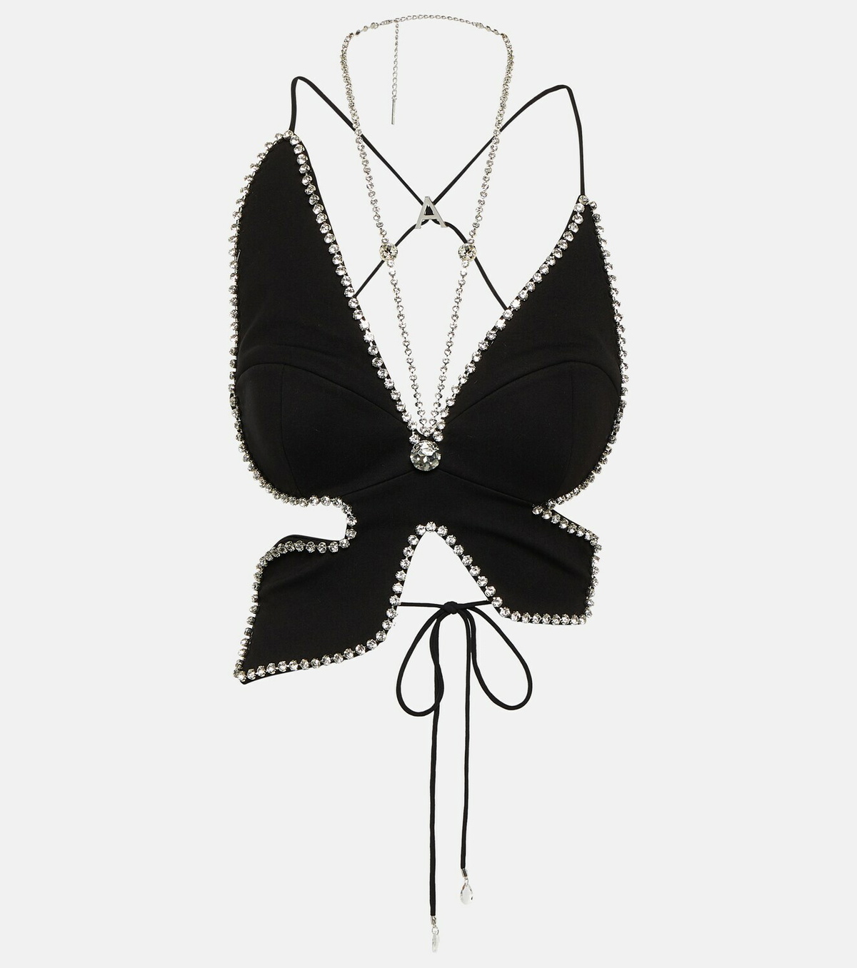 Area Butterfly embellished ponte top
