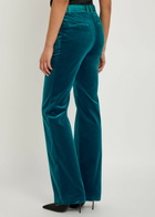 Rabanne Straight-leg Velvet Trousers Turquoise