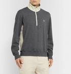 Brunello Cucinelli - Nylon-Trimmed Cotton-Blend Jersey Half-Zip Sweatshirt - Gray