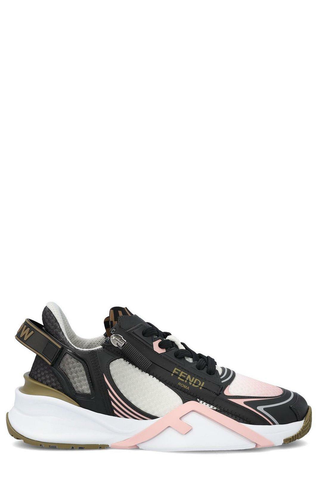 Fendi White and Black Joshua Vides Edition Leather Sneakers