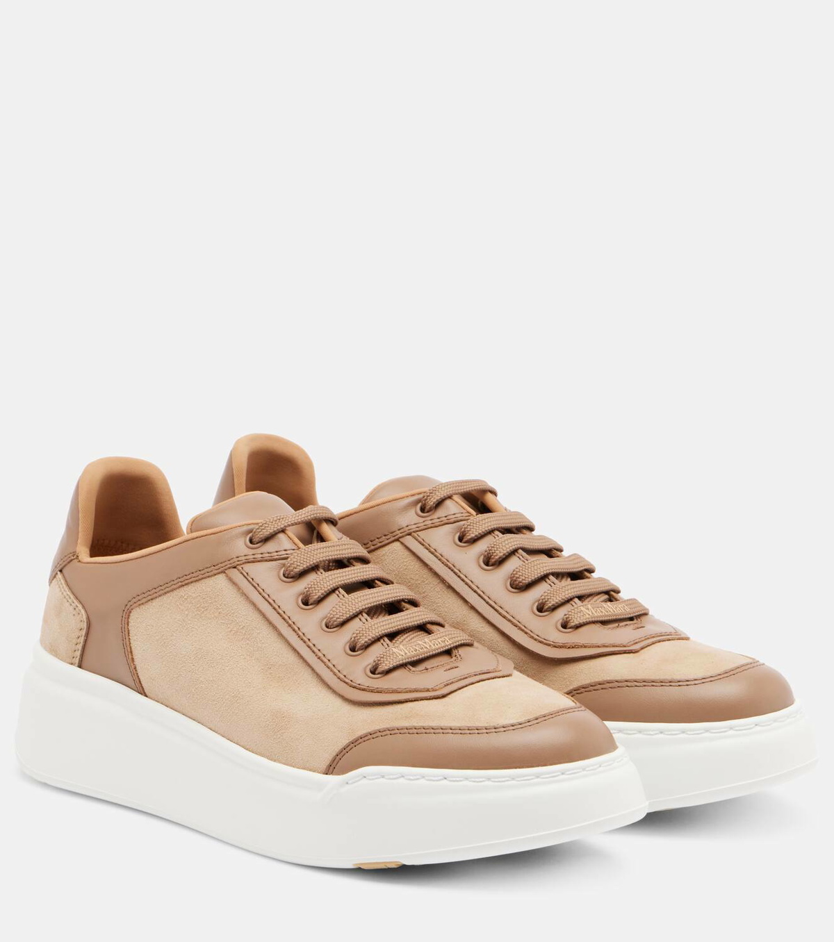 Max Mara Maxisuede leather-trimmed sneakers
