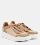 Max Mara Maxisuede leather-trimmed sneakers