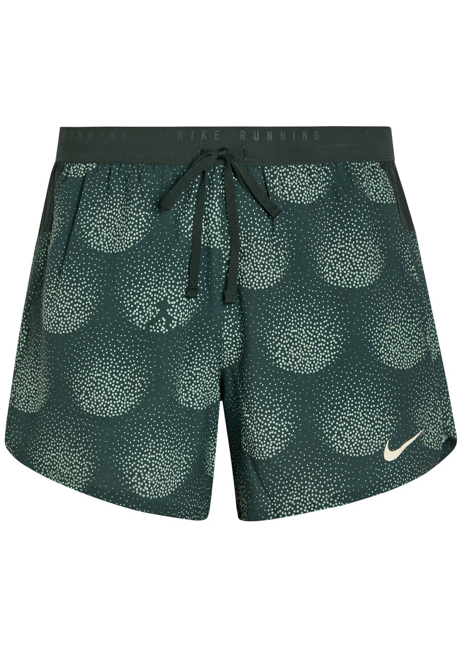 Nike Stride Dri-fit 5" Printed Running Shorts Green