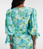 Chloé Draped floral silk minidress