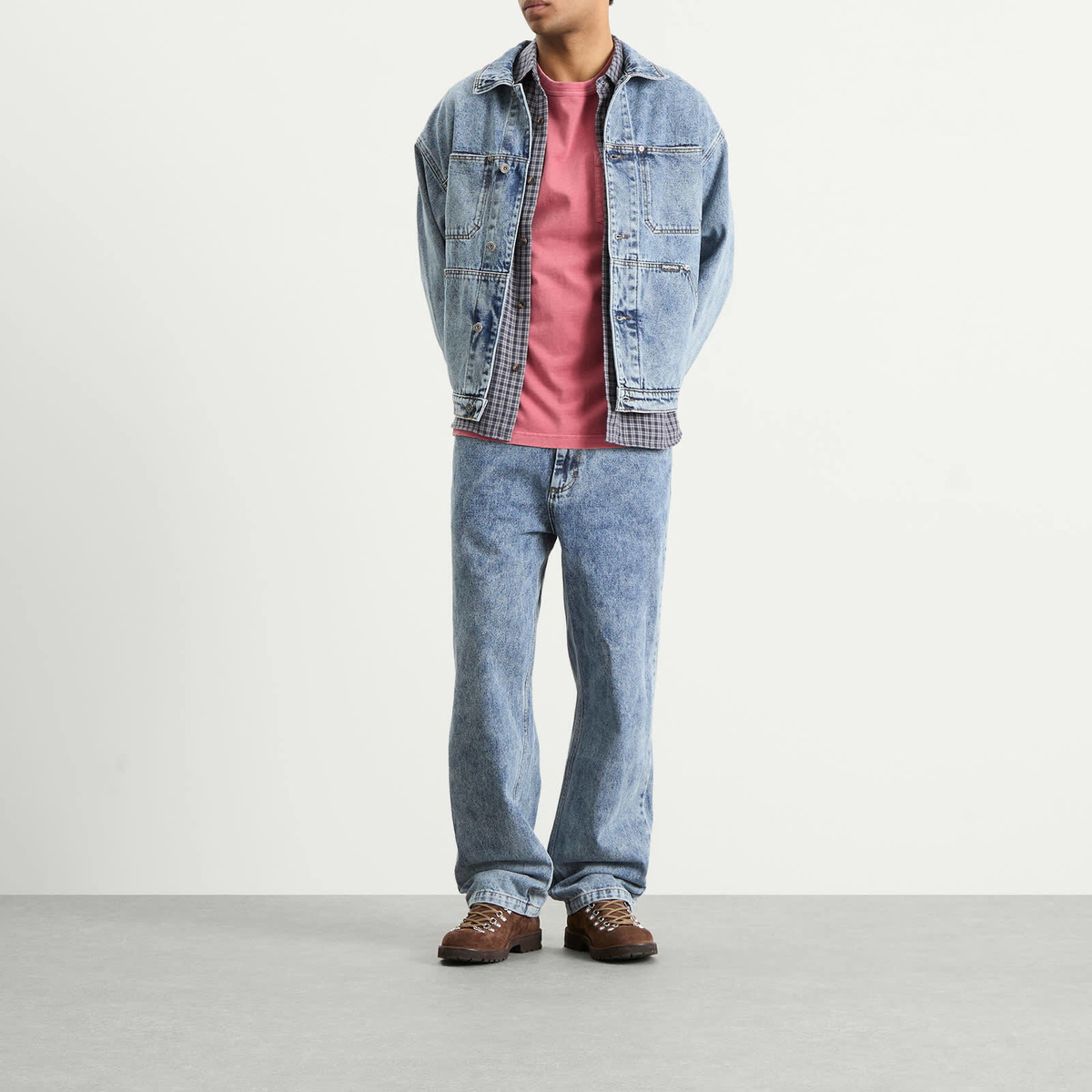 Polar Skate Co. Men's Patrik Denim Jacket in Heavy Washed Blue