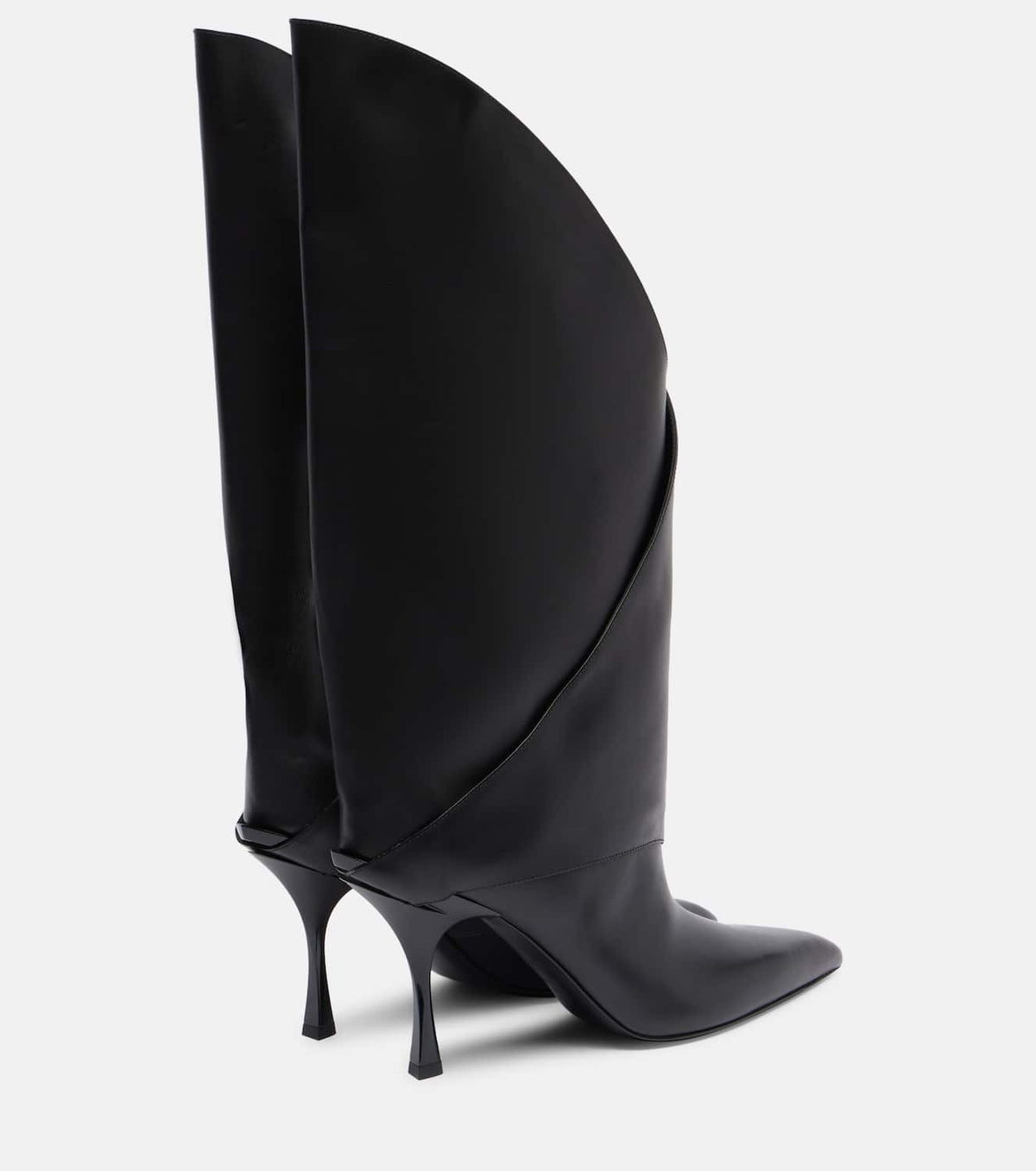 Balmain Twist 95 leather knee-high boots
