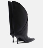 Balmain Twist 95 leather knee-high boots