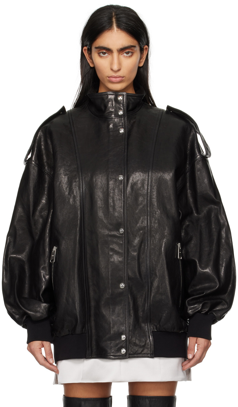 KHAITE Black Farris Leather Jacket Khaite