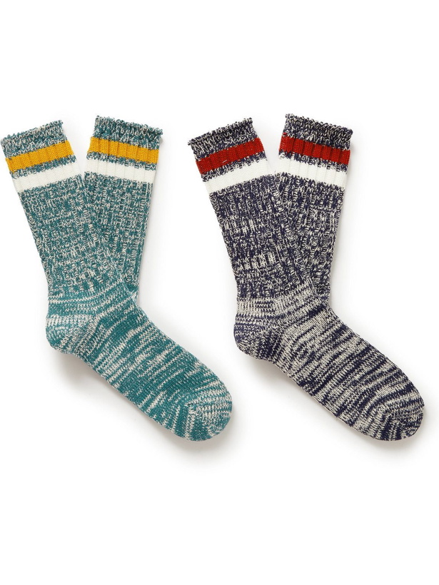 Photo: Anonymous ism - Two-Pack Remining Ribbed Recycled Cotton Socks