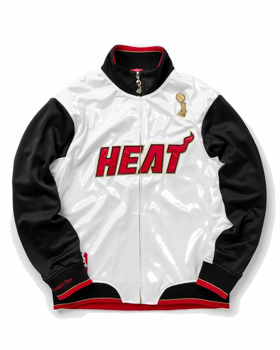 Photo: Mitchell & Ness Miami Heat   Championship Jacket White - Mens - College Jackets/Team Jackets