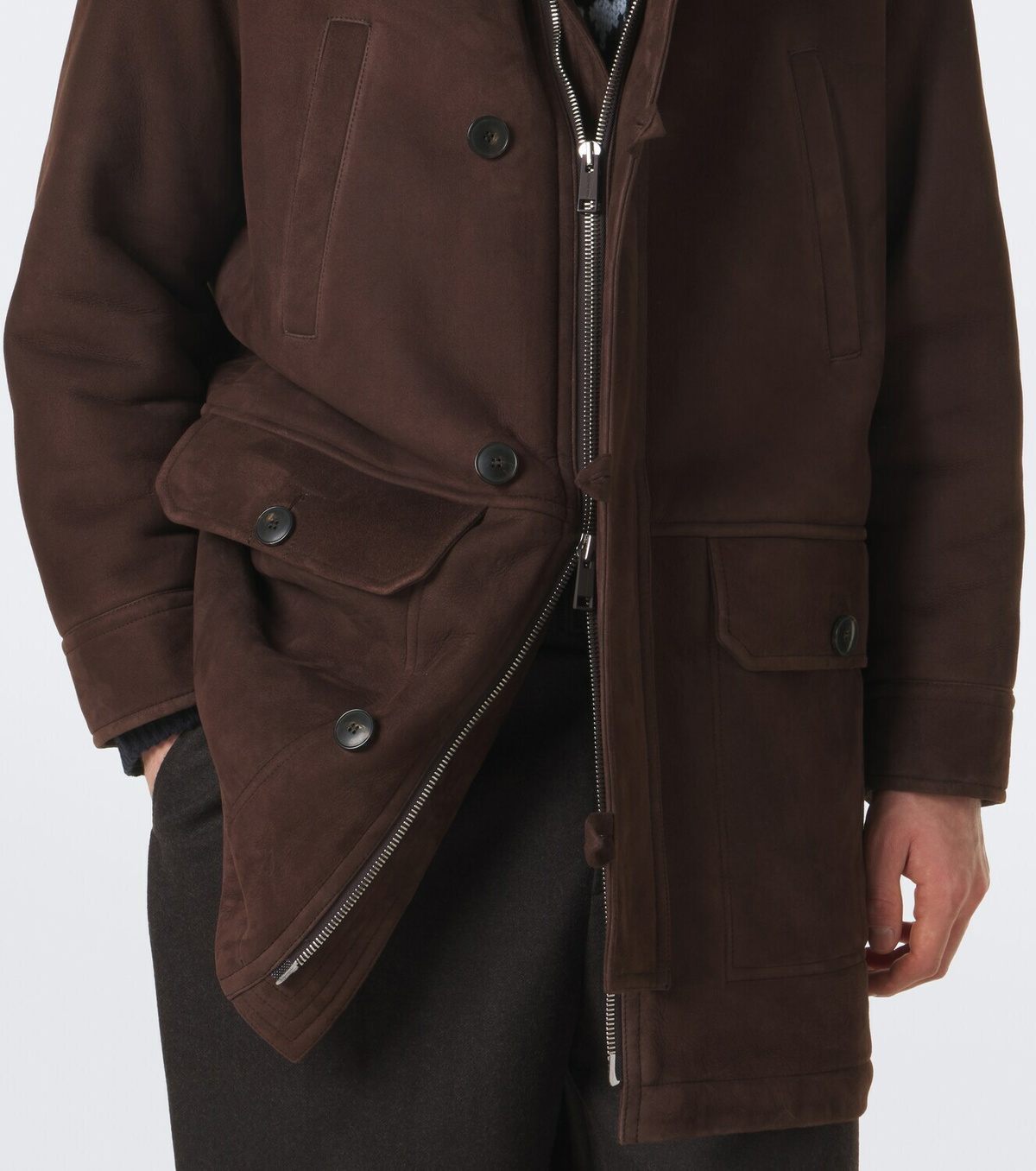 Yves Salomon Shearling-lined suede parka