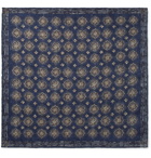 Brunello Cucinelli - Printed Wool Pocket Square - Men - Navy