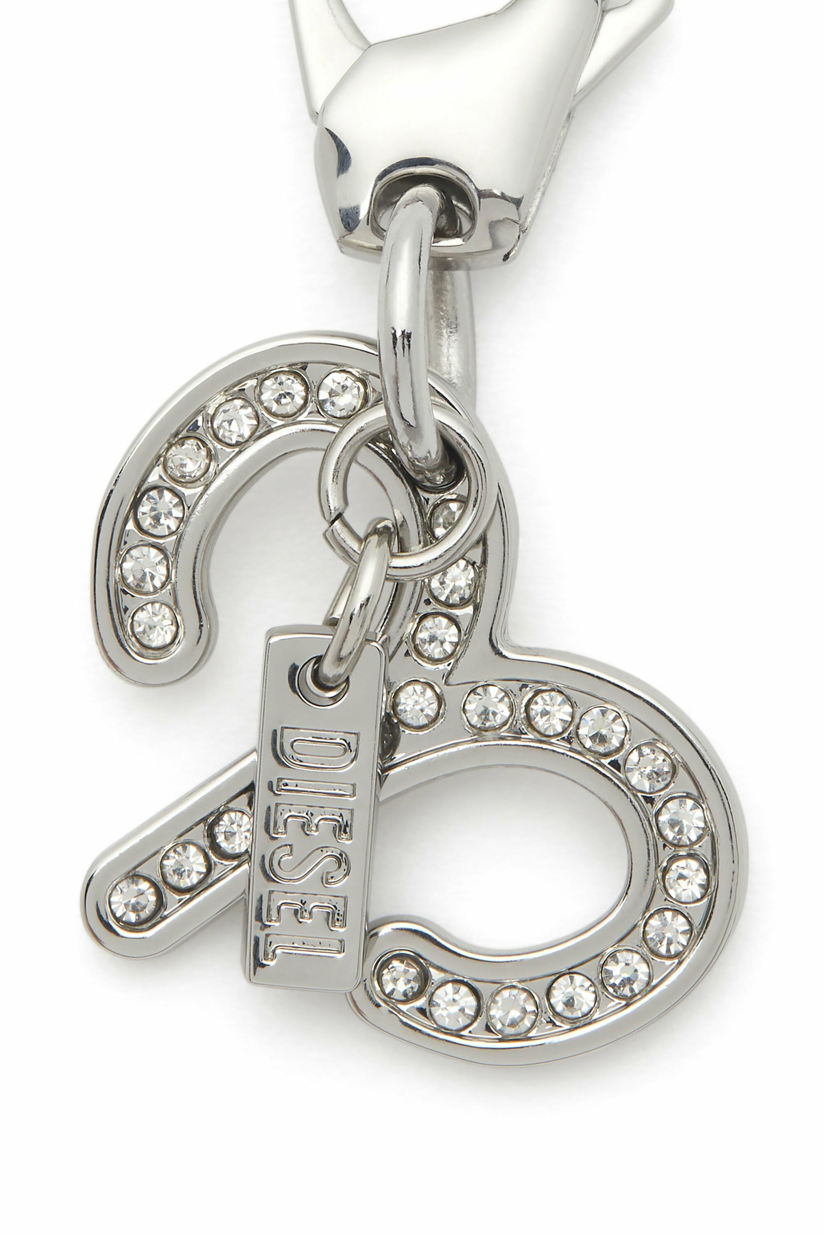 Diesel Metal Aries charm with rhinestones - Charms and Keyrings - Unisex - Silver