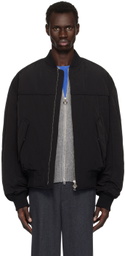 Solid Homme Black Biker Bomber Jacket
