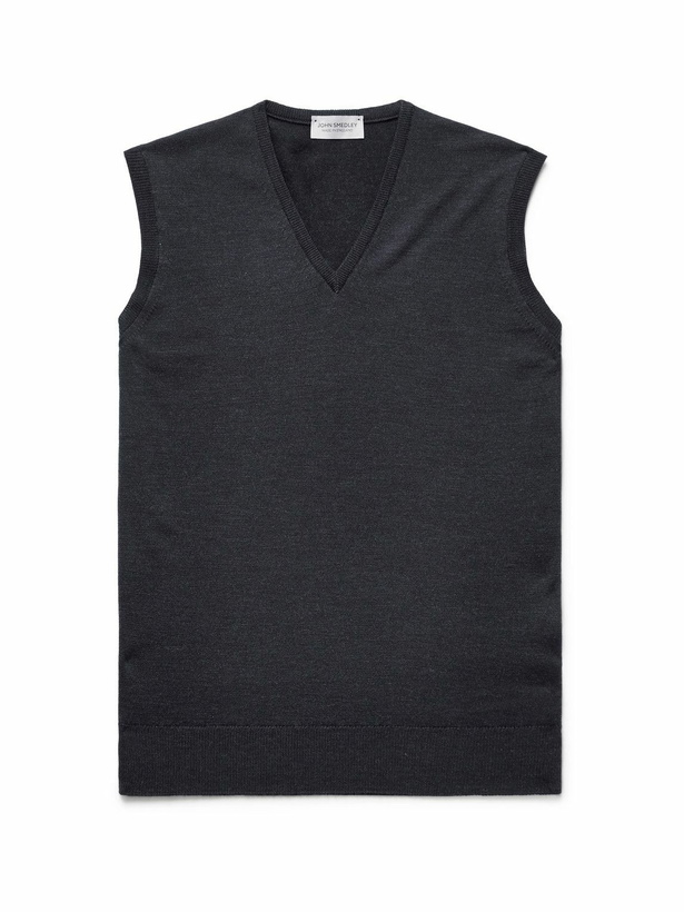 Photo: John Smedley - Hadfield Slim-Fit Merino Wool Sweater Vest - Gray