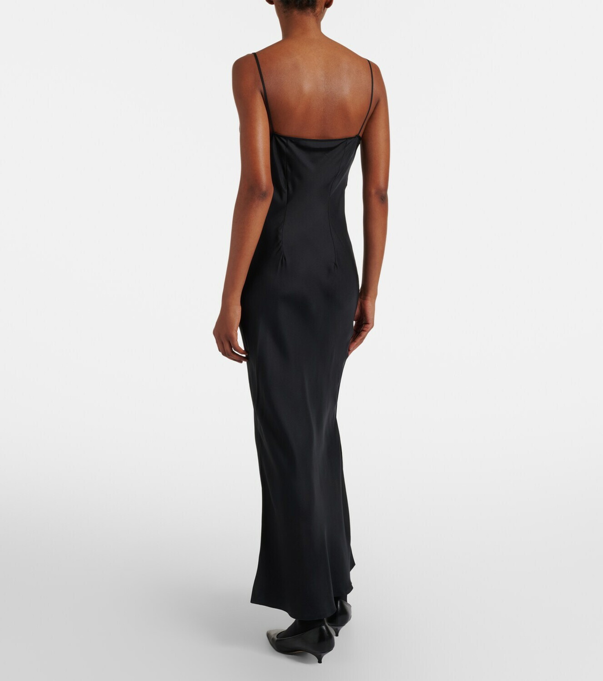 The Row Barina lace-trimmed silk slip dress