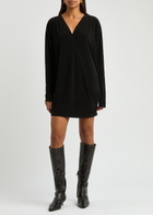 Norma Kamali Stretch-jersey Mini Wrap Dress Black