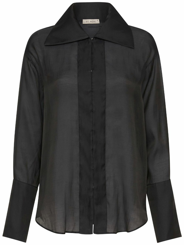 Photo: ST.AGNI Sheer Cotton & Silk Shirt