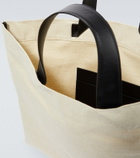 Jil Sander Leather-trimmed canvas tote bag