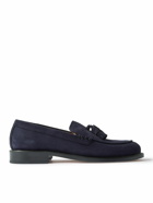 Mr P. - Tasseled Regenerated Suede by evolo® Loafers - Blue
