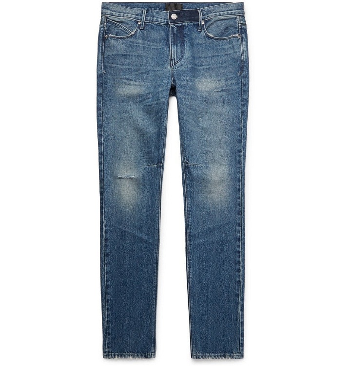 Photo: RtA - Skinny-Fit Distressed Denim Jeans - Mid denim