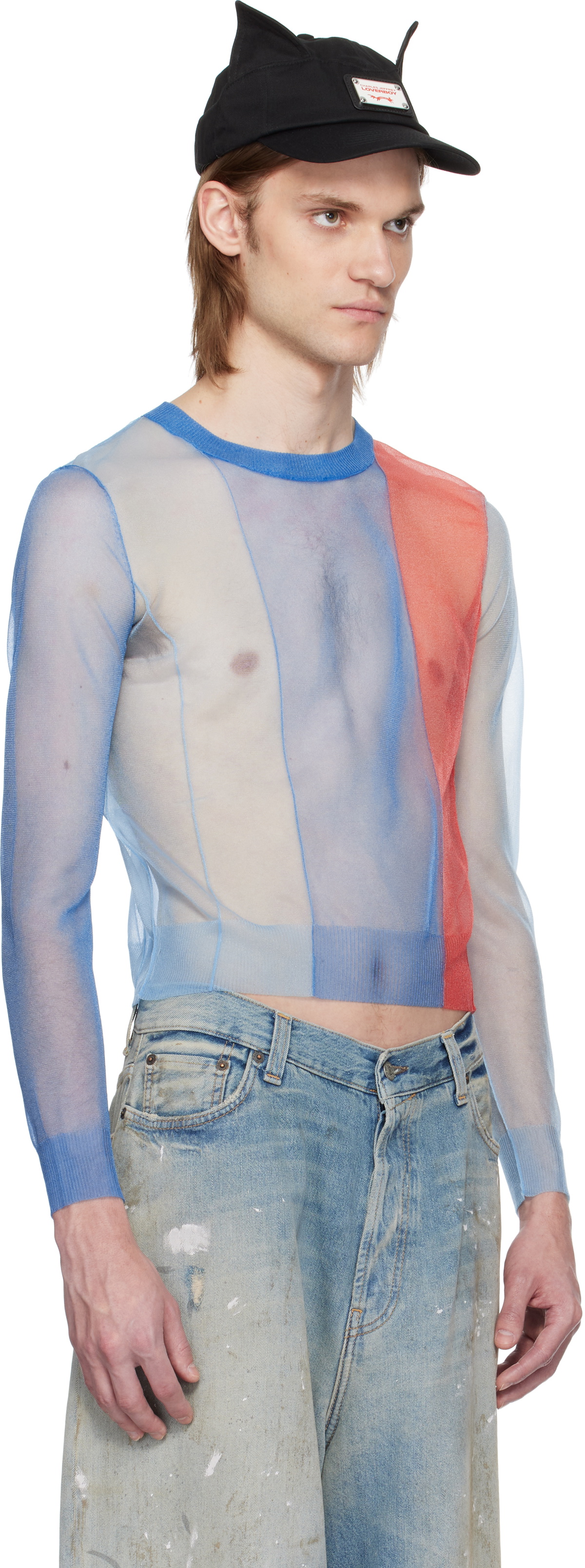 Charles Jeffrey LOVERBOY Blue Sheer Sweater