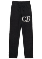 Cole Buxton Logo-intarsia Brushed Wool-blend Trousers Black
