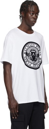 Balmain White 'Balmain Coin' T-shirt