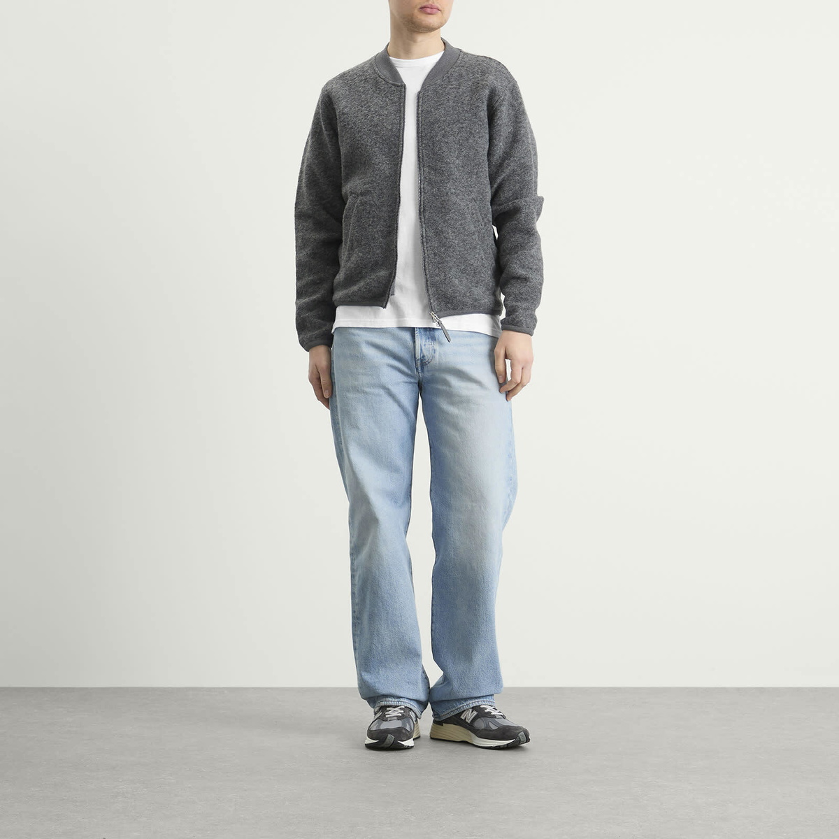 Folk Men's Relaxed Assembly T-Shirt in White Nep