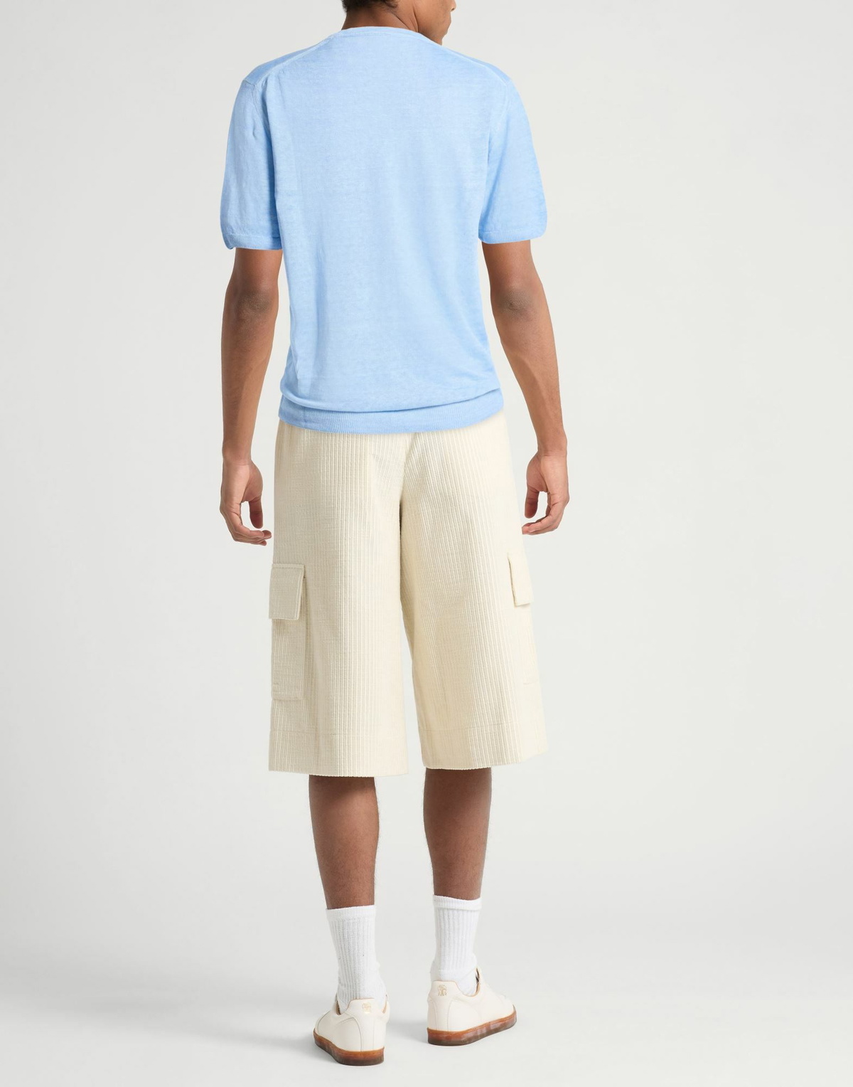 120% Lino Mens Sweater Light in Blue
