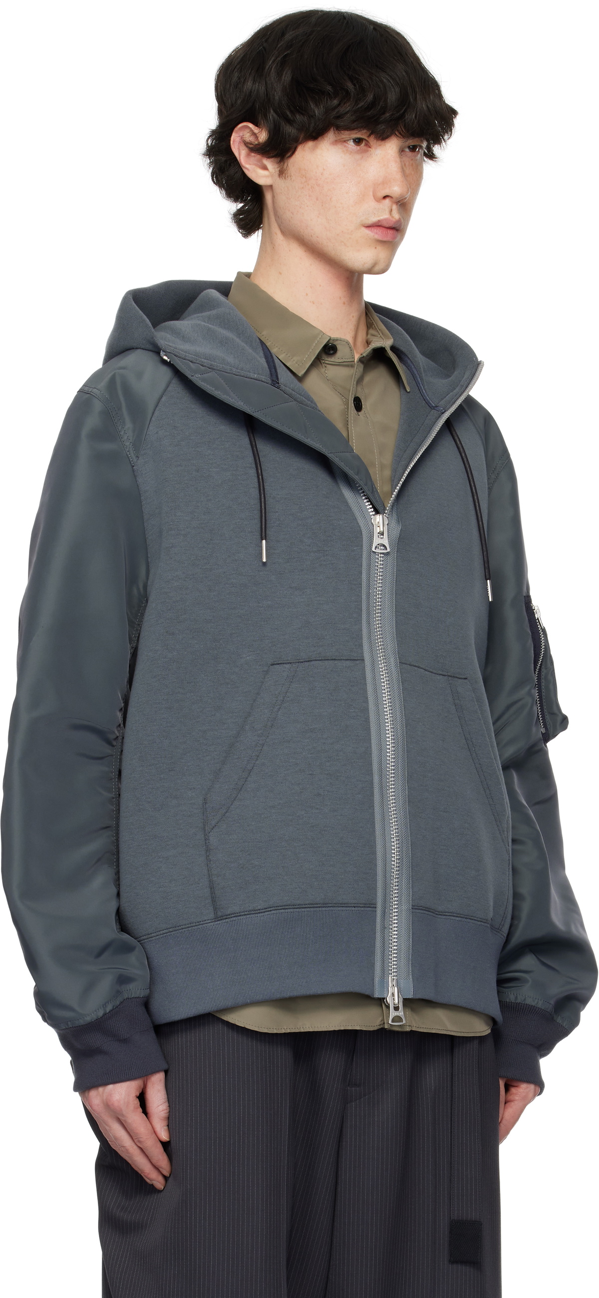 国内より1WEEK【sacai】Suiting Bonding Hoodie Sacai サカイ 23AW 23-06769 Suiting Bonding Hoodie スーチング