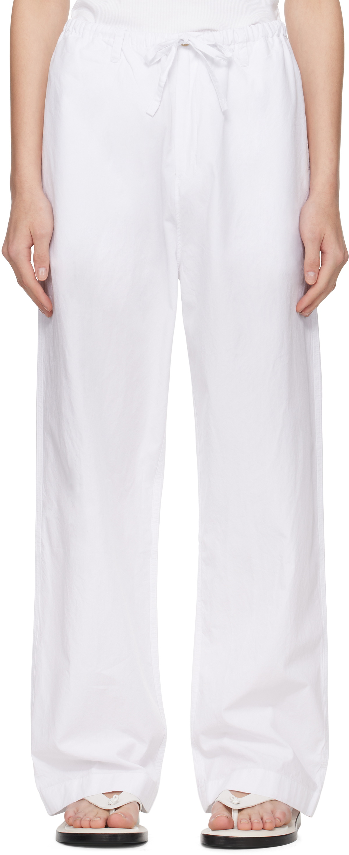 CDLP White Drawstring Trousers
