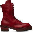 Julius Red Side Zip Lace Up Boots