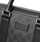 Gucci - Leather-Trimmed Monogrammed Coated-Canvas Briefcase - Men - Black