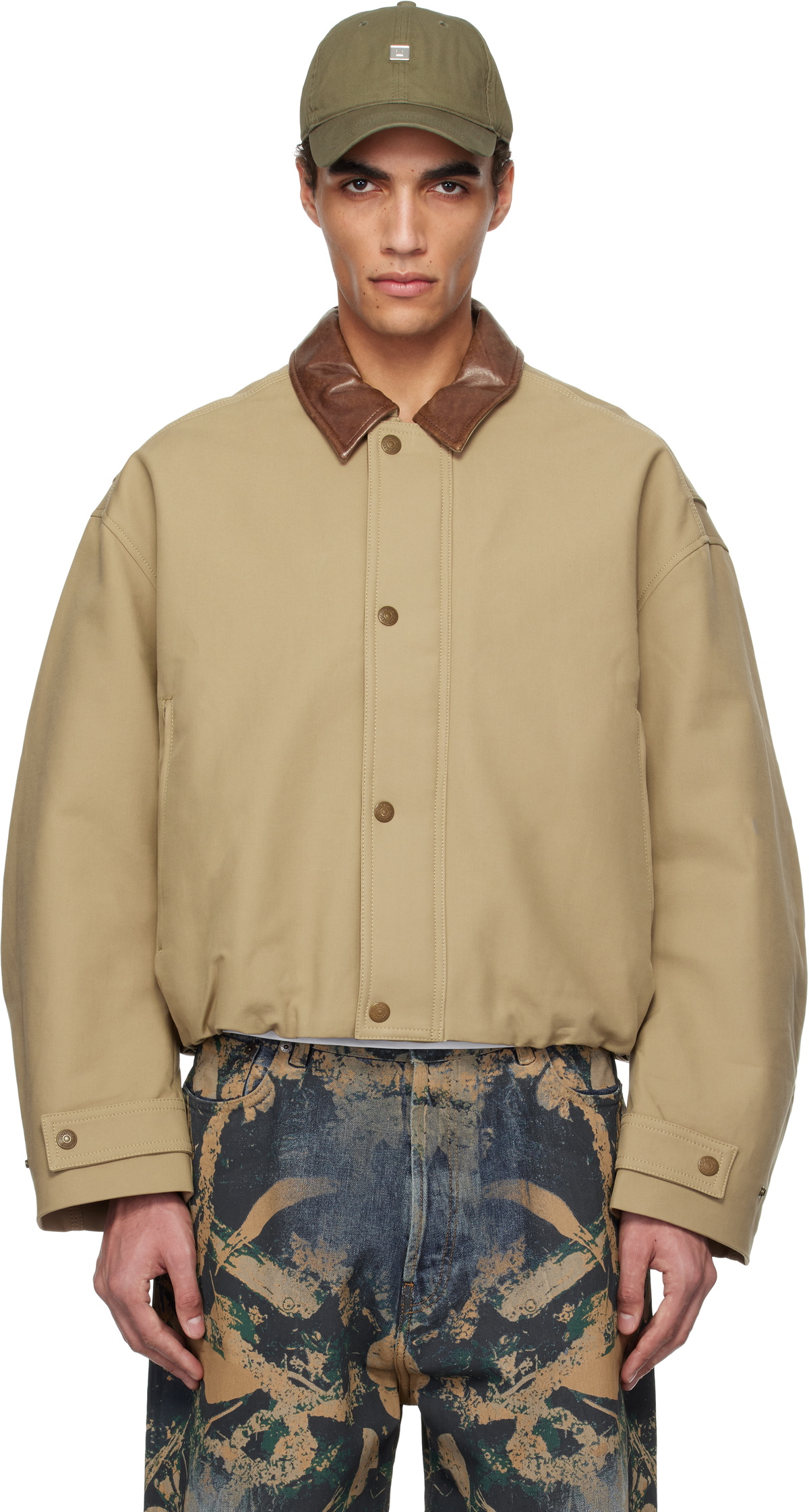 Acne Studios - Fringed Denim-Trimmed Checked Wool Shirt Acne Studios - Fringed Denim-Trimmed Checked Wool Shirt