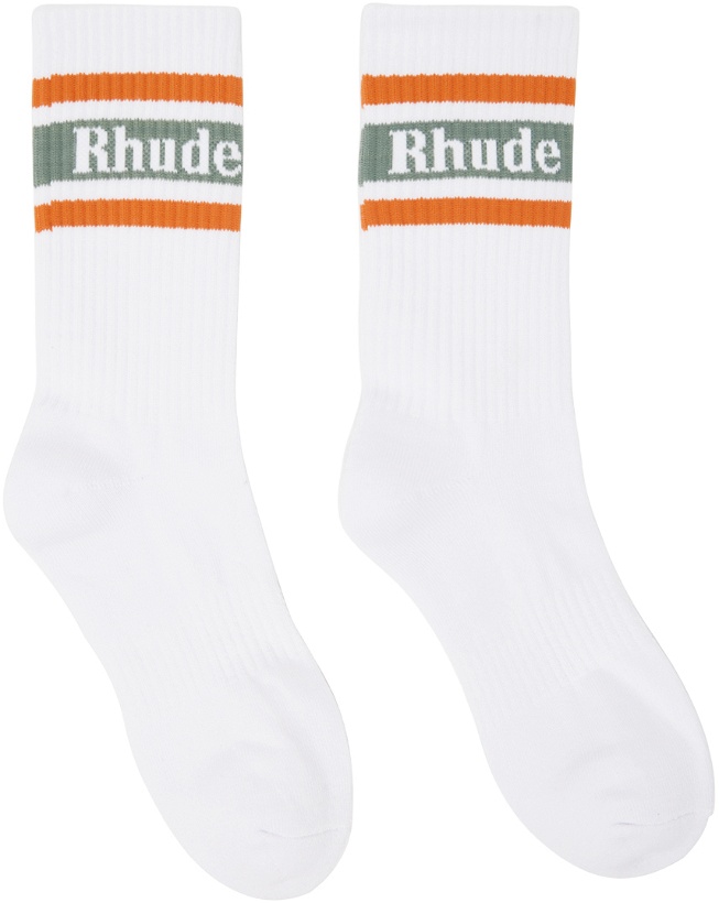 Photo: Rhude White Stripe Socks