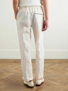 Dolce&Gabbana - Straight-Leg Piped Linen and Silk-Blend Trousers - Neutrals