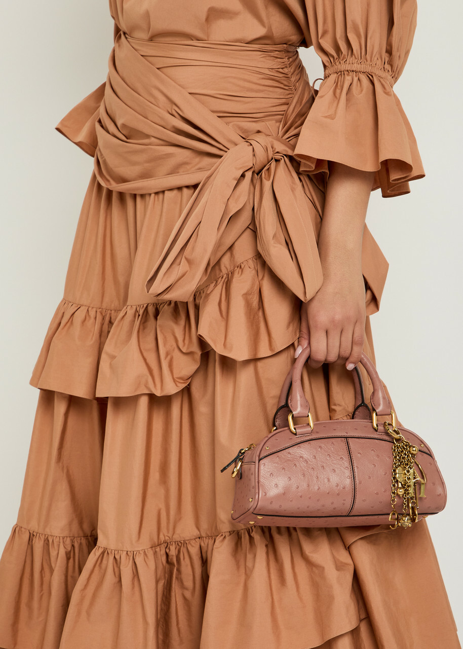 Chloe Tiered Cotton-poplin Maxi Skirt Light Pink