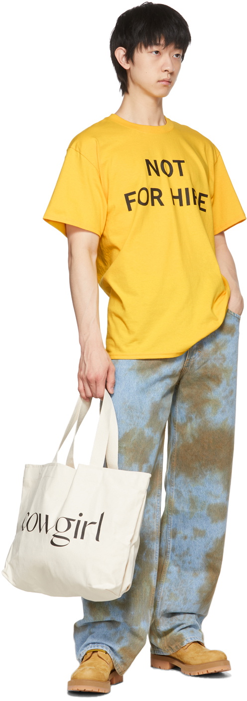 Cowgirl Blue Co SSENSE Exclusive Off-White & Black Canvas Logo Tote